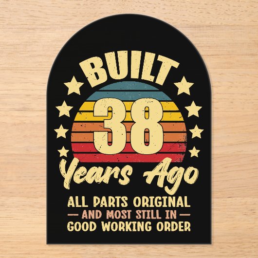 38 Years Ago All Parts Original 38th Birthday Acryleinladungen (Vorderseite)