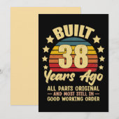 38 Years Ago All Parts Original 38th Birthday Einladung (Vorne/Hinten)