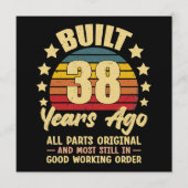 38 Years Ago All Parts Original 38th Birthday Einladung (Vorderseite)