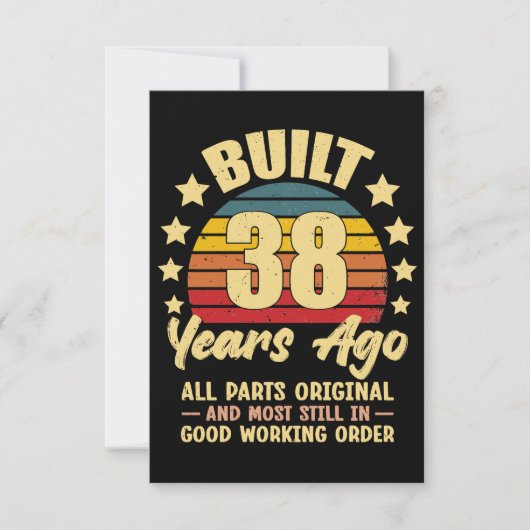 38 Years Ago All Parts Original 38th Birthday Einladung (Vorderseite)