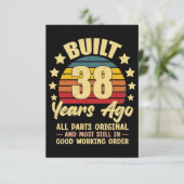 38 Years Ago All Parts Original 38th Birthday Einladung (Stehend Vorderseite)