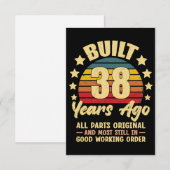 38 Years Ago All Parts Original 38th Birthday Einladung (Vorne/Hinten)