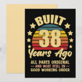 38 Years Ago All Parts Original 38th Birthday Einladung (Vorne/Hinten)
