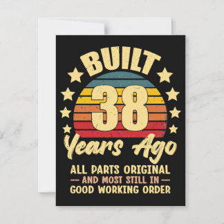 38 Years Ago All Parts Original 38th Birthday Magneteinladung