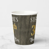 38th Birthday Party — Faux Gold & Faux Wood Looks Pappbecher (Links)