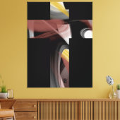 38x50" Trend Abstract Art Black White Powdery  Leinwanddruck (Insitu (Wohnzimmer))