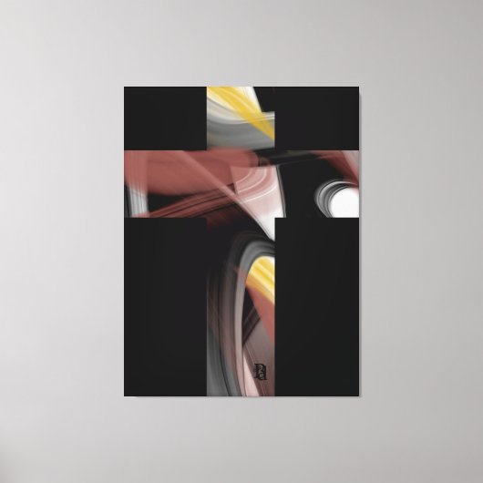 38x50" Trend Abstract Art Black White Powdery  Leinwanddruck (Vorderseite)