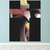 38x50" Trend Abstract Art Black White Powdery  Leinwanddruck (Insitu (Holzboden))
