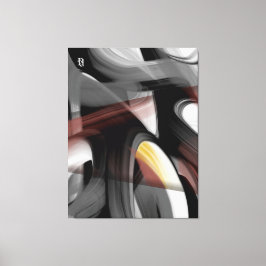 38x50" Trend Abstract Art Black White Powdery  Leinwanddruck