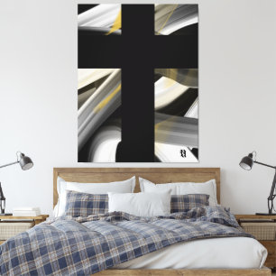 38x50" Trend Abstraktes Kunstleinwand Schwarz Weiß Leinwanddruck