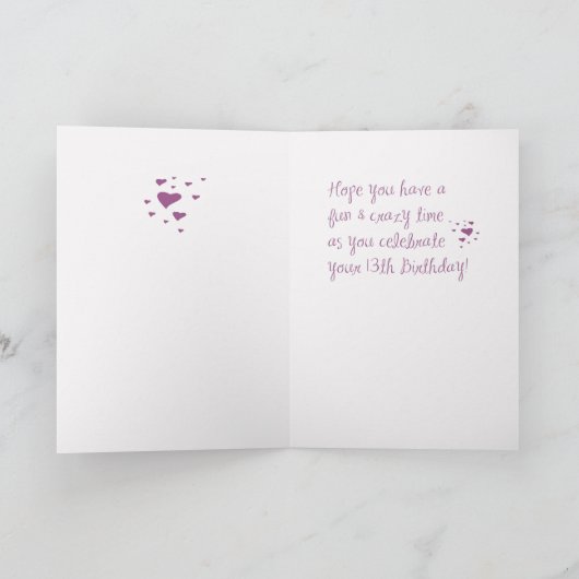3922 Crazy Socks, 13. Geburtstag Karte (Innenseite)