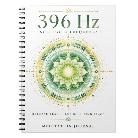 396 Hz Solfeggio-Frequenz Notizbuch – Lass Angst l Notizblock (Vorderseite)