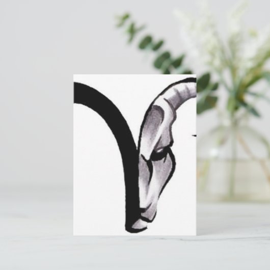 398ed2e311876f65315abc50c5e40934—aries-ram-tattoo postkarte (Stehend Vorderseite)