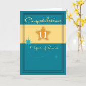 3991_11 Jahre Dienstzeit, Mitarbeiterjubiläum Karte (Gelbe Blume)