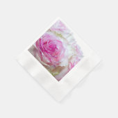 3998-Pink & White Wedding Rose Serviette (Ecke)