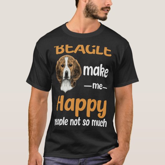 39 Beagle macht mich glücklich T-Shirt (Vorderseite)
