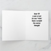 ** 39. BIRTHTAG IST NICHT SO BAD** KARTE (Innenseite)