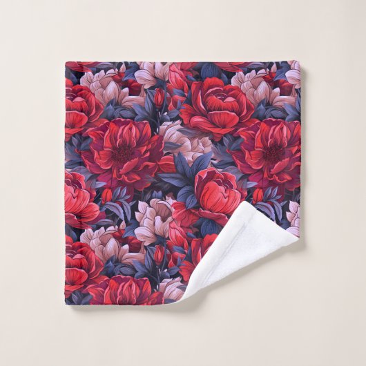 39 Blumenmuster Badhandtuch Set (Waschlappen)