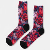 39 Crew-Socken mit Blumenmuster Socken (Linkes Detail)
