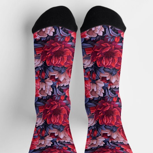 39 Crew-Socken mit Blumenmuster Socken (Oben)