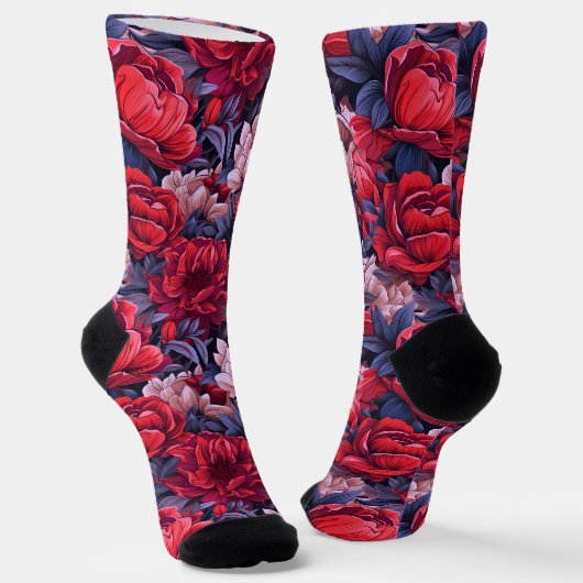 39 Crew-Socken mit Blumenmuster Socken (Gewinkelt)