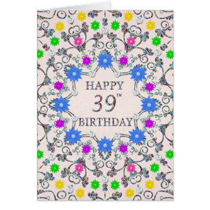 39. Geburtstag Abstrakte Blume