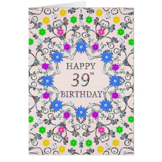 39. Geburtstag Abstrakte Blume (Vorne)