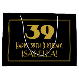 39. Geburtstag — Art Deco Inspiriert Look "39" & N Große Geschenktüte