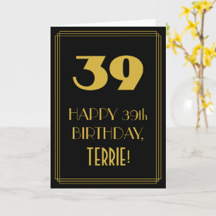 39. Geburtstag – Art Deco inspirierter Look "39" & Karte