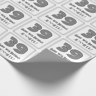 39. Geburtstag: Art Deco inspirierter Stil "39" +  Geschenkpapier