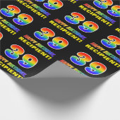 39. Geburtstag: Bold, Fun, Simple, Rainbow 39 Geschenkpapier (Ecke)