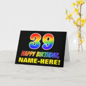 39. Geburtstag: Bold, Fun, Simple, Rainbow 39 Karte (Gelbe Blume)