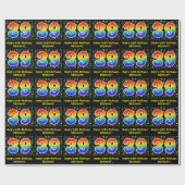 39. Geburtstag: Farbige Musiksymbole, Regenbogen 3 Geschenkpapier (Flach)