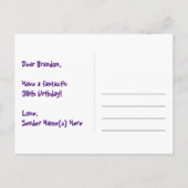 39. Geburtstag: Fun Stars Pattern, Regenbogen 39,  Postkarte (Rückseite)