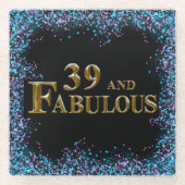 39. Geburtstag Glasuntersetzer (Vorderseite)