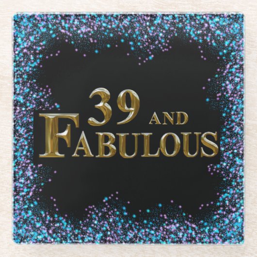 39. Geburtstag Glasuntersetzer (Vorderseite)