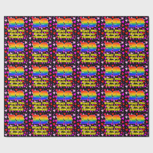 39. Geburtstag: Loving Hearts Pattern, Regenbogen Geschenkpapier