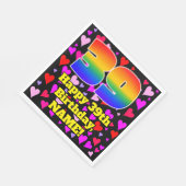 39. Geburtstag: Loving Hearts Pattern, Regenbogen Serviette (Ecke)