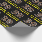 39. Geburtstag: Name & Imitate HolzkörnPattern "39 Geschenkpapier (Ecke)