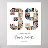 39. Geburtstag Nr. 39 Custom Foto Collage Poster (Vorne)