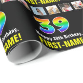 39. Geburtstag: Regenbogen "39"; benutzerdefiniert Geschenkpapier (Rolleneckpunkt)