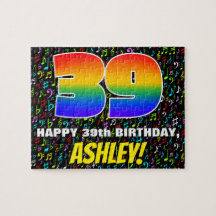39. Geburtstag — Spaß, farbenfrohe Musiksymbole & 