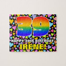 39. Geburtstag — Spaß, liebevolle Herzformen + "39