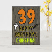 39. Geburtstag: Spooky Halloween Thema, Individuel Karte (Gelbe Blume)