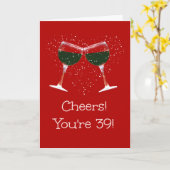 39. Geburtstag Wein Funny Toast und Cheers Karte (Gelbe Blume)