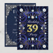 39. Geburtstags-Party laden mit Massen der Juwelen Einladung (Vorne/Hinten)