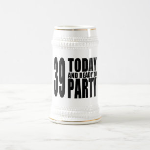 39. Geburtstags-Partys: 39 heute u. bereiten Sie Bierglas