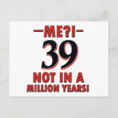 39. Geburtstagsdesigns Postkarte (Vorderseite)