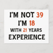 39. Geburtstagsdesigns Postkarte (Vorderseite)