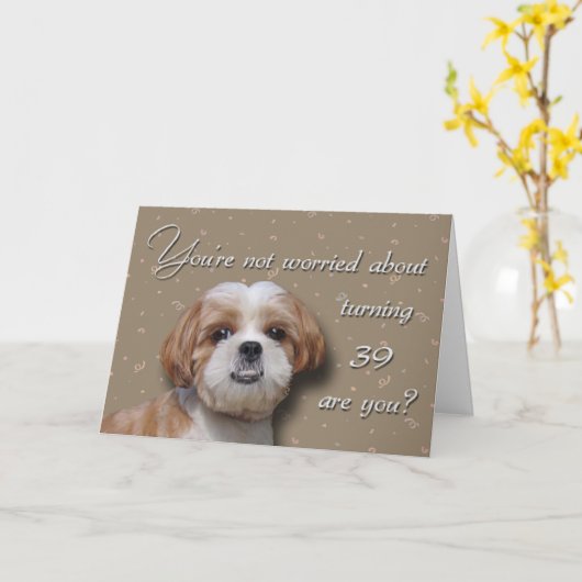 39. Geburtstagshund Karte (Gelbe Blume)